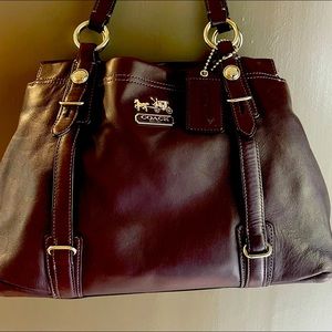 COACH Eggplant Leather Handbag  Gently used. Comes with dust cover